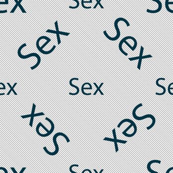 Safe love sign icon. Safe sex symbol. Seamless pattern with geometric texture. Vector illustration