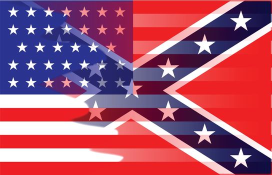 The flag of the opposing sides during the American Civil War
