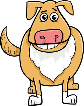 Cartoon Illustration of Funny Dog Animal Character
