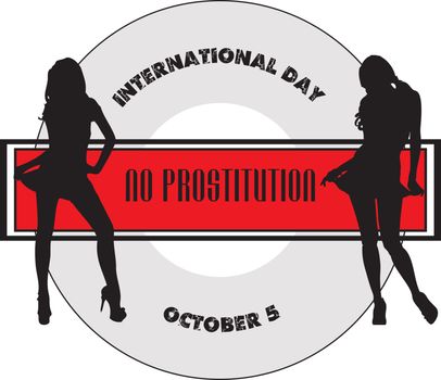 Sticker to, International Day of No Prostitution. Vector illustration.