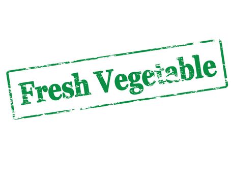 Rubber stamp with text fresh vegetable inside, vector illustration