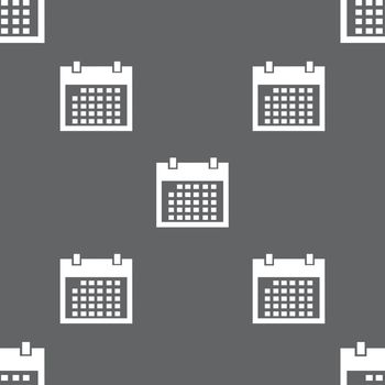 Calendar sign icon. days month symbol. Date button. Seamless pattern on a gray background. Vector illustration