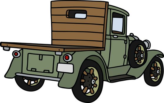 Hand drawing of a vintage lorry - not a real type