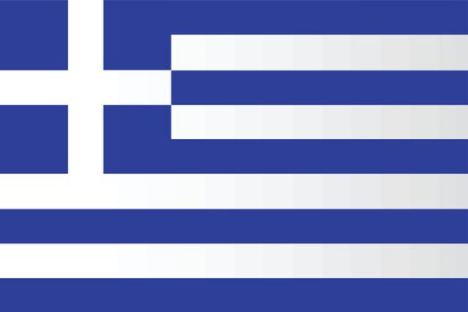 The flag of Greece in blue and white