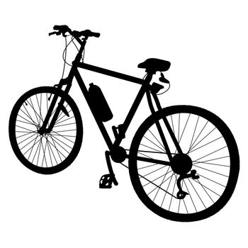 Black silhouette of a bicycle with a water bottle attached to it
