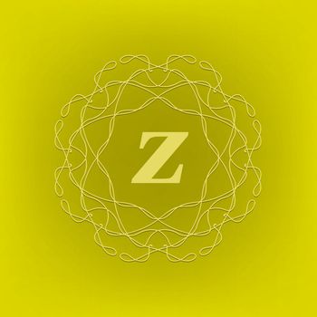Simple  Monogram Z Design Template on Green Background