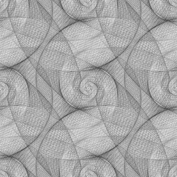 Seamless black and white swirl pattern background