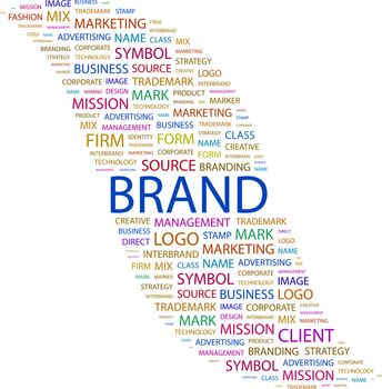 BRAND. Word cloud concept illustration. Wordcloud collage.