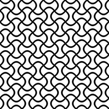 Repeating black and white curly pattern background