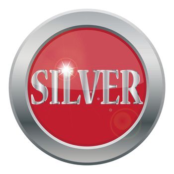 A silver icon isolated on a white background