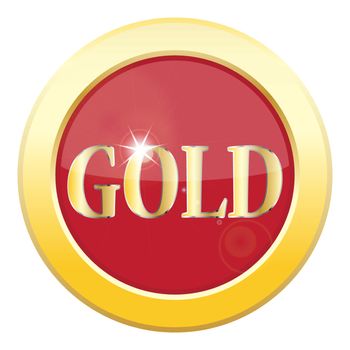 A gold icon isolated on a white background