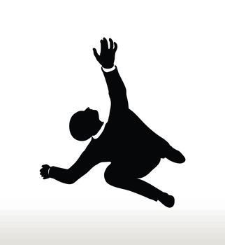 EPS 10 Vector illustration in silhouette of businessman falling