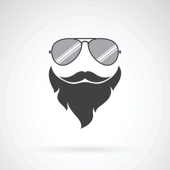 Vector image of an sunglasses and mustache and beard on white background
