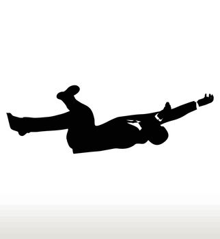 Vector illustration in silhouette of businessman falling