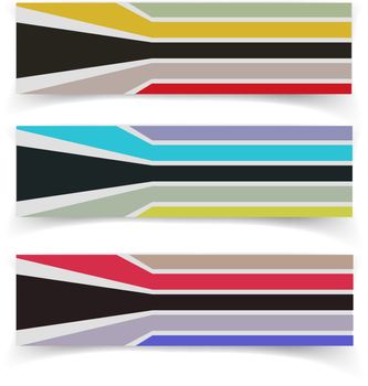 Striped fabric textured vector banners eps 10 vector illustration