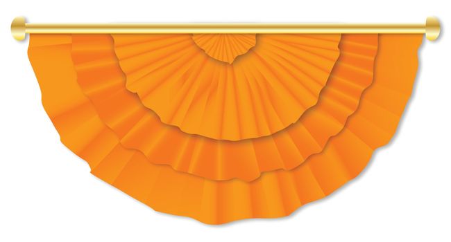 Orange flag colour bunting over a white background