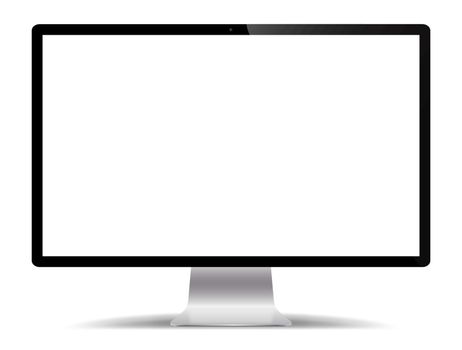 A realistic computer screen isolated on a white background