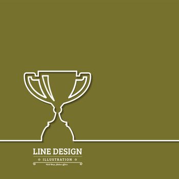 Winner award cup. Thin line web icons with outline . Vector illustration