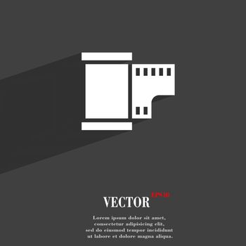 35 mm negative films symbol Flat modern web design with long shadow and space for your text. Vector illustration