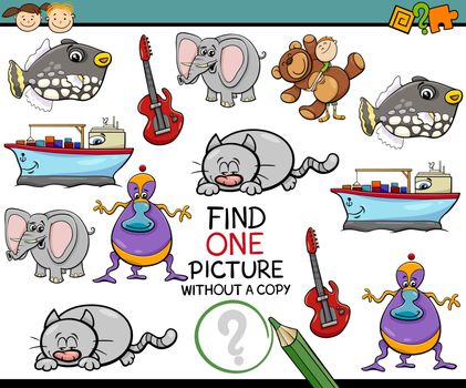 Cartoon Illustration of Educational Picture Search Task for Preschool Children