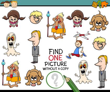 Cartoon Illustration of Educational Picture Search Task for Preschool Kids