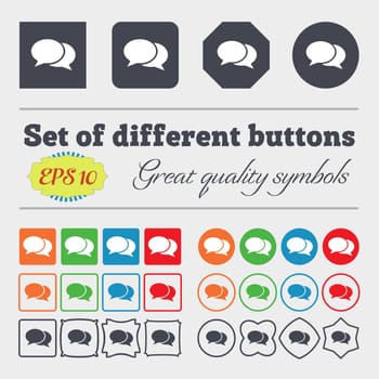 Speech bubbles icon sign. Big set of colorful, diverse, high-quality buttons. Vector illustration