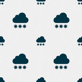 snow cloud icon sign. Seamless pattern with geometric texture. Vector illustration