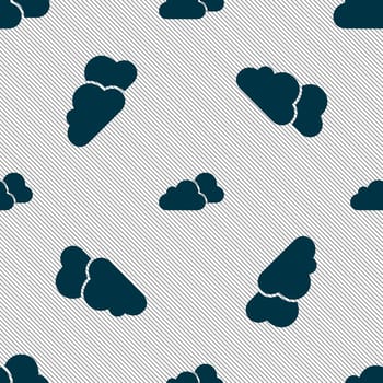 clouds icon sign. Seamless pattern with geometric texture. Vector illustration