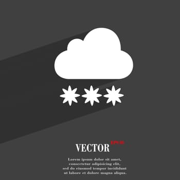 snow cloud symbol Flat modern web design with long shadow and space for your text. Vector illustration