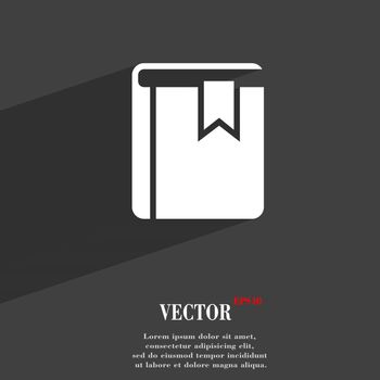 Book bookmark symbol Flat modern web design with long shadow and space for your text. Vector illustration