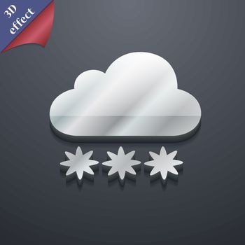 snow cloud icon symbol. 3D style. Trendy, modern design with space for your text Vector illustration
