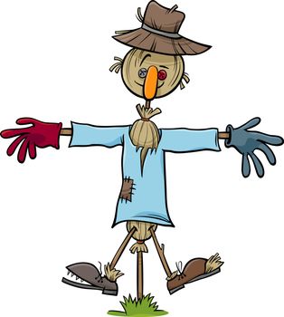 Cartoon Illustration of Scarecrow Fantasy Character