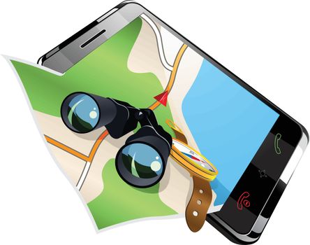 Navigation on smart phone vector illustration in eps 10