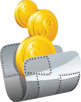 Guarded steel folder with money vector illustration