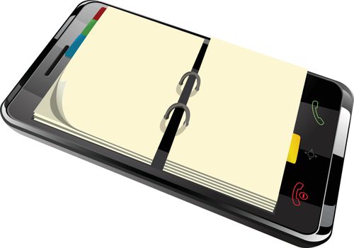 daily planner in smart phone vector illustration