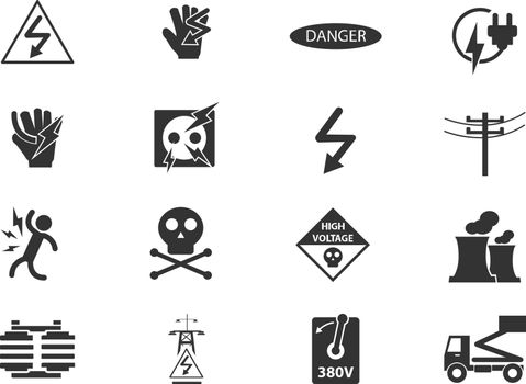 High voltage simply icons for web and user interfaces