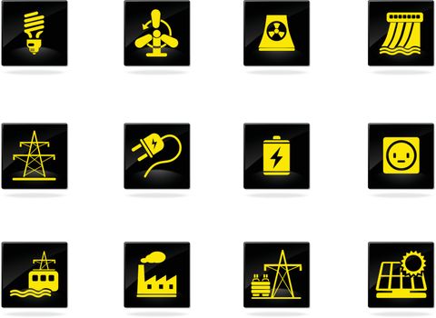 Energy icons set for web sites and user interface