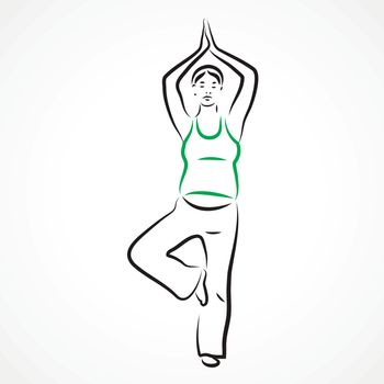 Vector set of a pregnant woman going in for sports