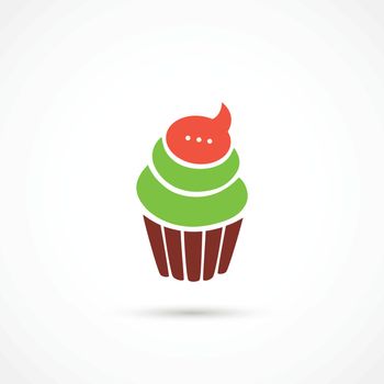 Vector illustration of a card with cupcake. Eps 10, contains transparency