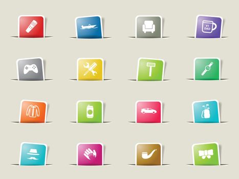 Fathers day icons set for web sites and user interface