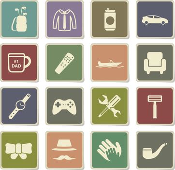 Fathers day  vector icons for web sites and user interface