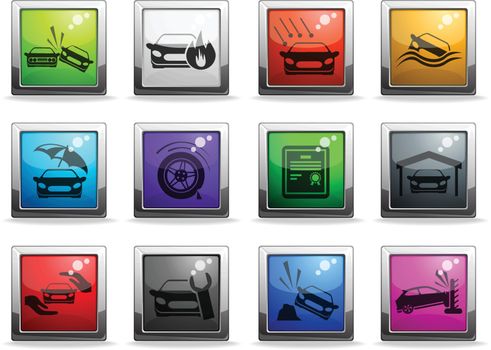 Car Insurance icons set for web sites and user interface