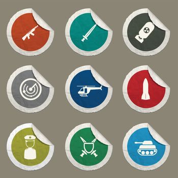 Military icons set for web sites and user interface