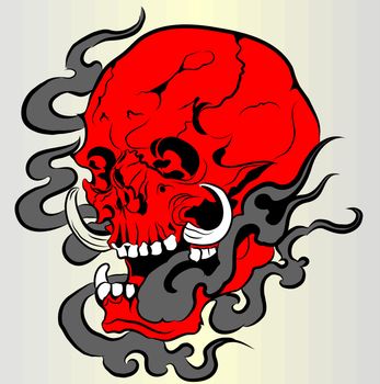 red skull  tattoo  illustration