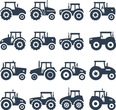 vector icons of a tractor