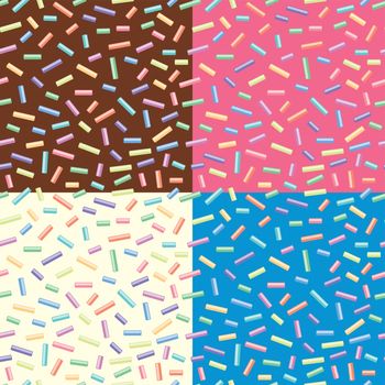 vector collection of seamless repeating sprinkles patterns