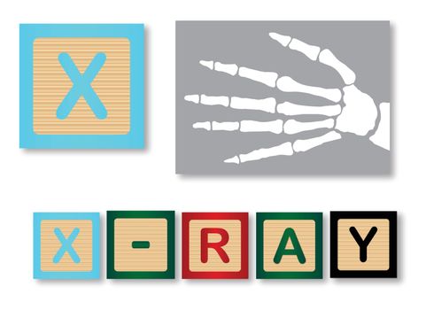 X Is For X Ray text with sliced apple