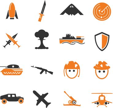 Military and war simply icons for web and user interfaces
