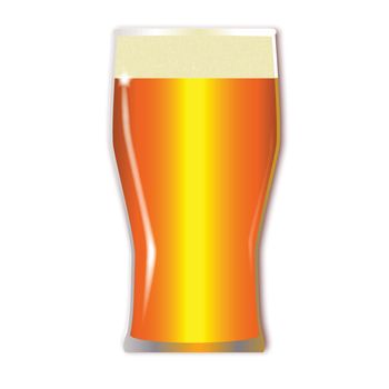 A traditional tall one pint lager glass