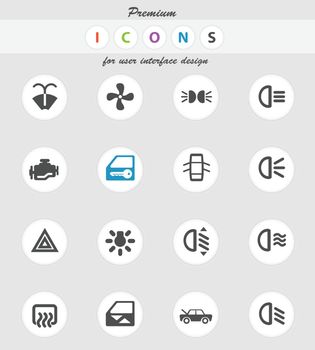 car interface color icon for web sites and user interface
